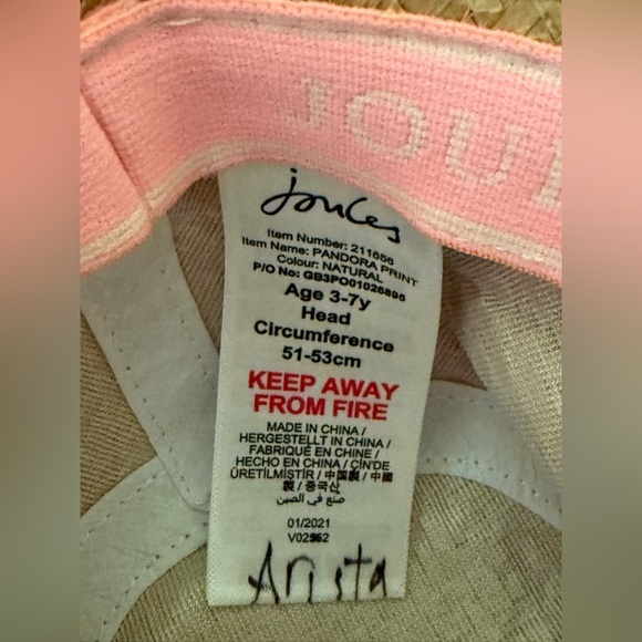 Sunhat by Joules girls 3-7years old - Picture 3 of 3